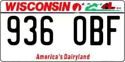 WI license plate 936OBF