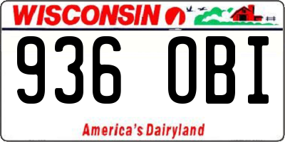 WI license plate 936OBI