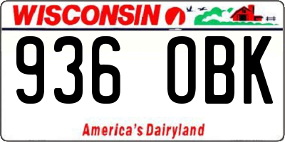 WI license plate 936OBK