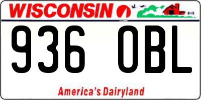 WI license plate 936OBL