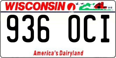 WI license plate 936OCI