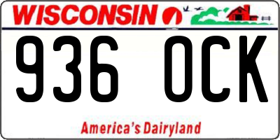 WI license plate 936OCK