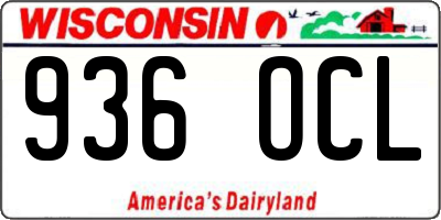 WI license plate 936OCL