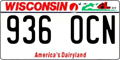 WI license plate 936OCN