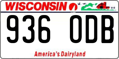 WI license plate 936ODB