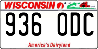 WI license plate 936ODC