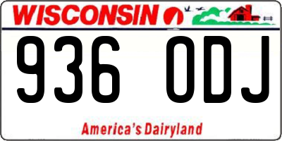 WI license plate 936ODJ