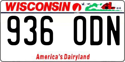 WI license plate 936ODN