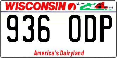WI license plate 936ODP
