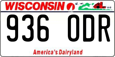 WI license plate 936ODR