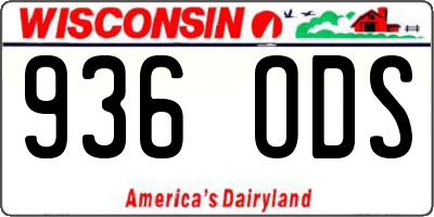 WI license plate 936ODS