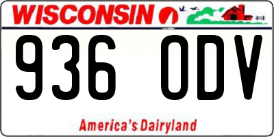 WI license plate 936ODV