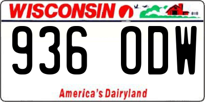 WI license plate 936ODW
