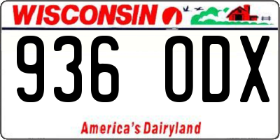 WI license plate 936ODX