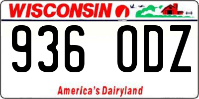 WI license plate 936ODZ