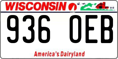 WI license plate 936OEB