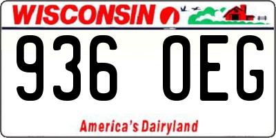 WI license plate 936OEG