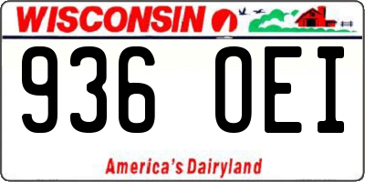 WI license plate 936OEI
