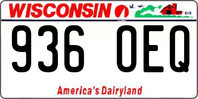 WI license plate 936OEQ