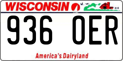 WI license plate 936OER