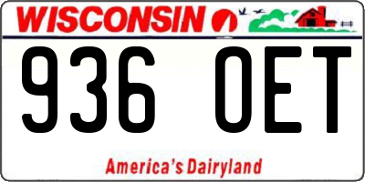 WI license plate 936OET