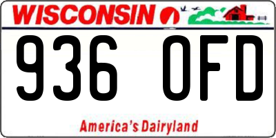 WI license plate 936OFD