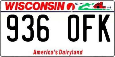 WI license plate 936OFK