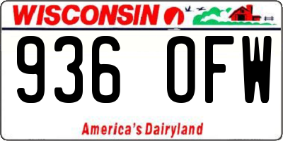 WI license plate 936OFW