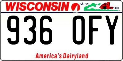 WI license plate 936OFY