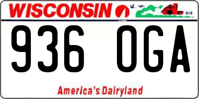 WI license plate 936OGA