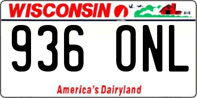 WI license plate 936ONL