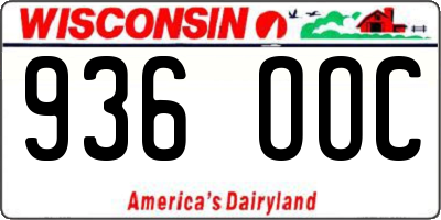 WI license plate 936OOC