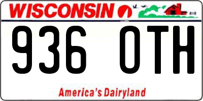WI license plate 936OTH