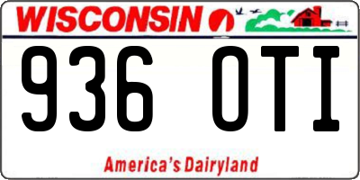 WI license plate 936OTI