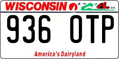 WI license plate 936OTP