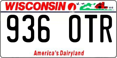 WI license plate 936OTR