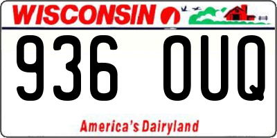 WI license plate 936OUQ