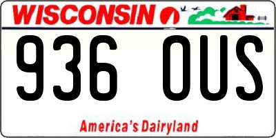 WI license plate 936OUS