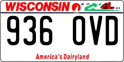 WI license plate 936OVD