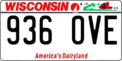 WI license plate 936OVE