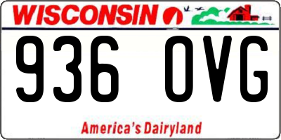 WI license plate 936OVG