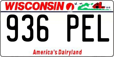 WI license plate 936PEL