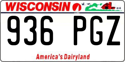 WI license plate 936PGZ