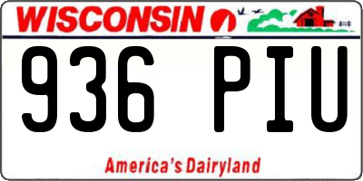 WI license plate 936PIU