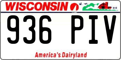 WI license plate 936PIV