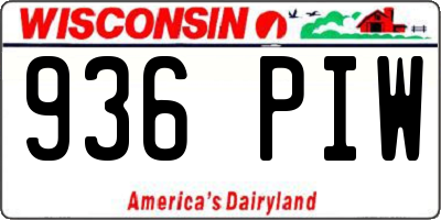 WI license plate 936PIW
