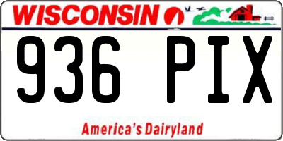 WI license plate 936PIX
