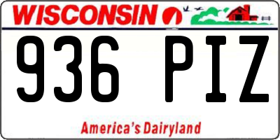 WI license plate 936PIZ