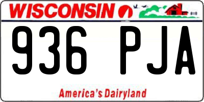 WI license plate 936PJA