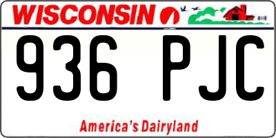 WI license plate 936PJC